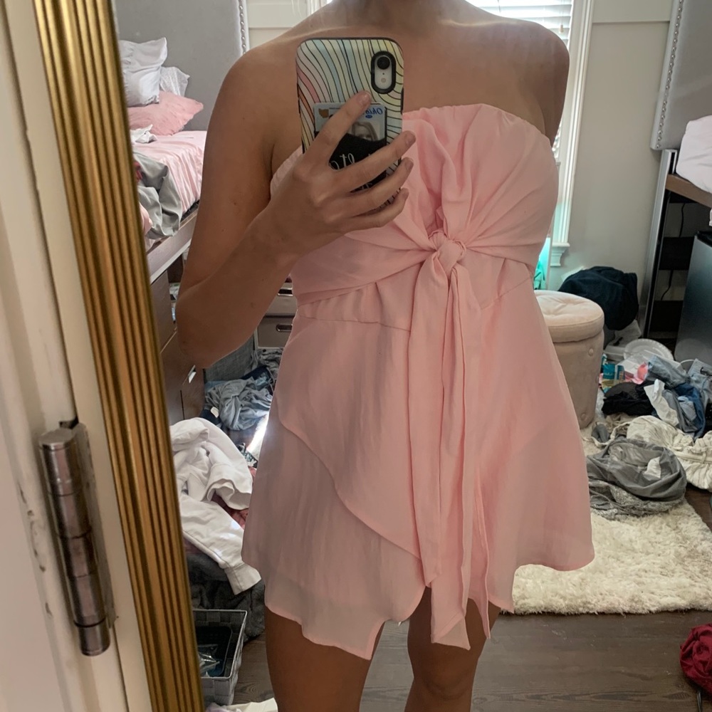 The Impeccable Pig Pink Strapless Romper